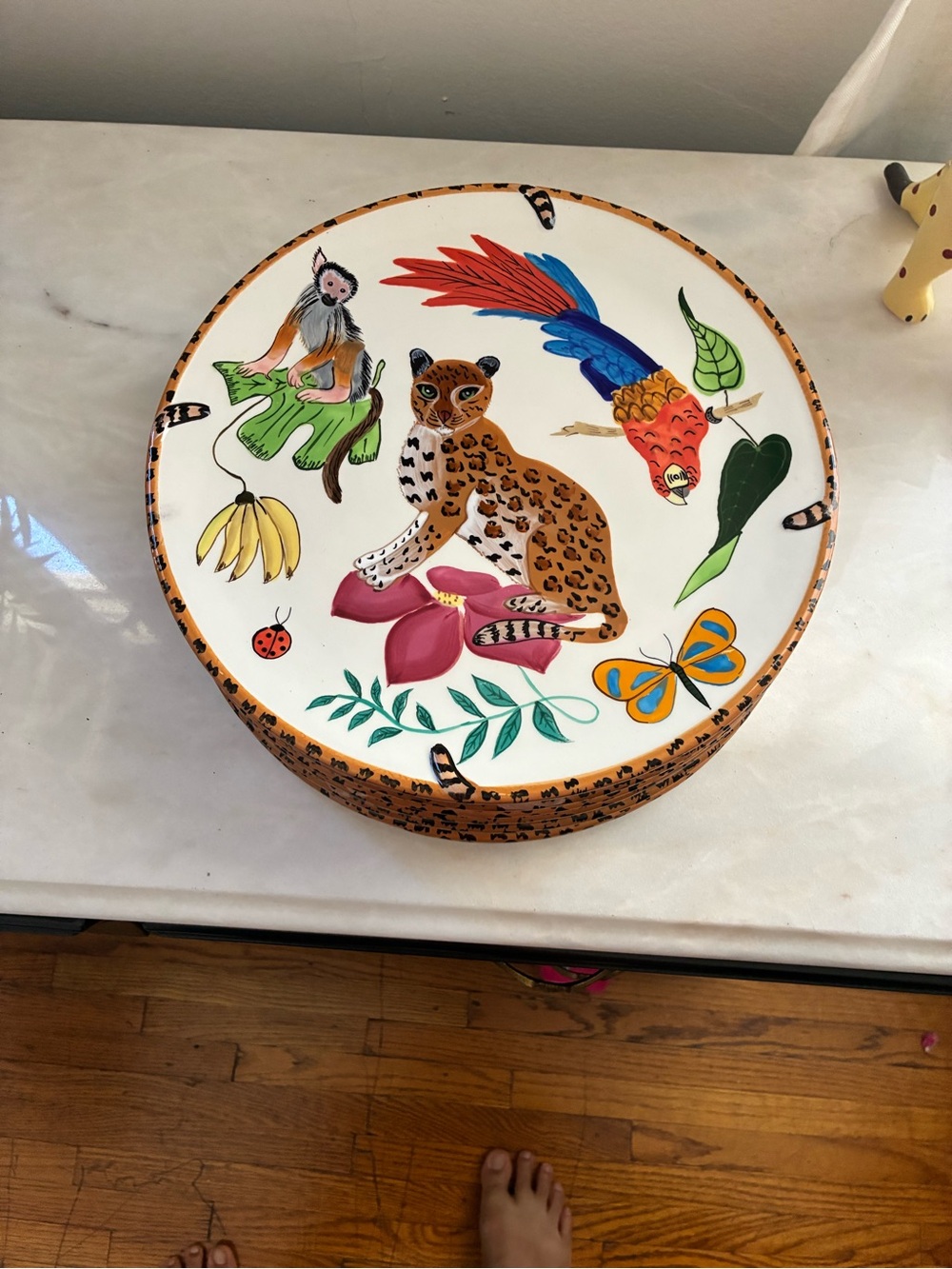 Hand-Painted Lynn Chase dinner plates set of 4